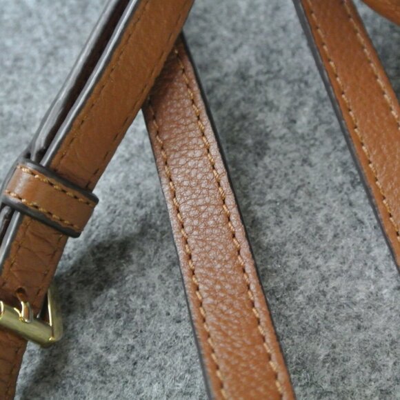 Michael Kors Brown Leather Crossbody Mini Purse Bag Small MK Handbag - Picture 5 of 13